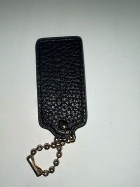 Coach Black Leather handtag with Metal Bead Chain